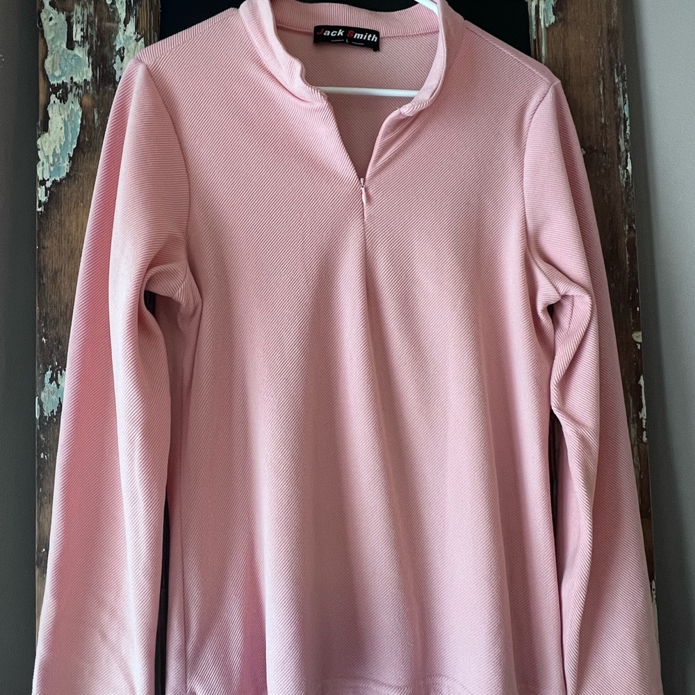 Dusty Pink Quarter-Zip Pullover